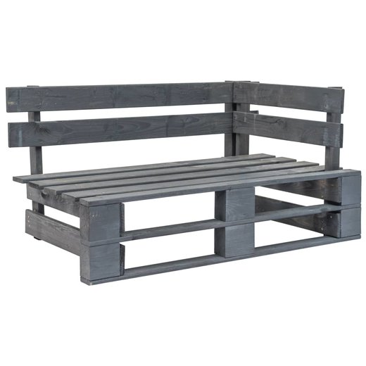 2-Sitzer-Palettensofa mit Kissen Grau Imprgniertes Kiefernholz