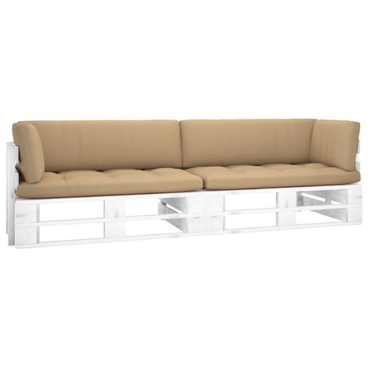 2-Sitzer-Palettensofa mit Kissen Wei Imprgniertes Kiefernholz