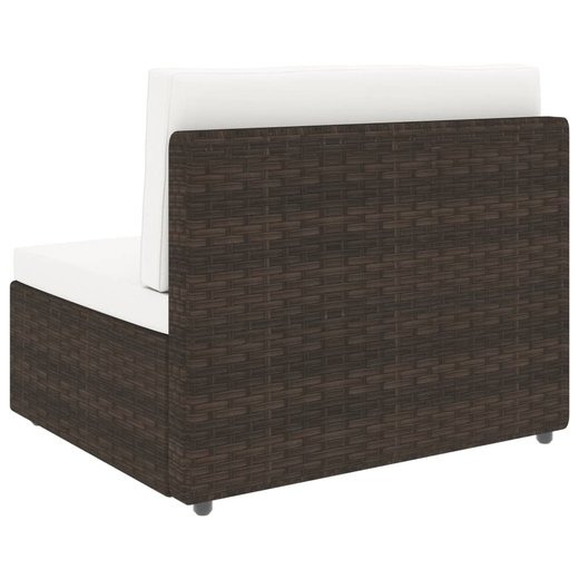 8-tlg. Garten-Lounge-Set mit Kissen Braun Poly Rattan