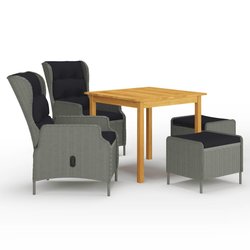 5-tlg. Garten-Essgruppe Hellgrau