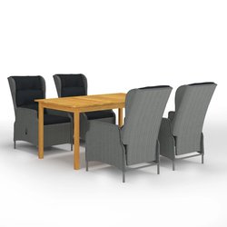 5-tlg. Garten-Essgruppe Hellgrau