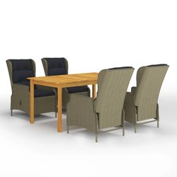 5-tlg. Garten-Essgruppe Braun