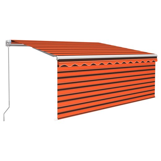 Gelenkarmmarkise Einziehbar mit Jalousie 3x2,5 m Orange Braun