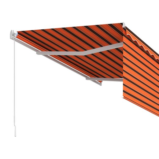 Gelenkarmmarkise Einziehbar mit Jalousie 3x2,5 m Orange Braun
