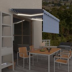 Gelenkarmmarkise Einziehbar mit Jalousie LED 3x2,5m Blau...
