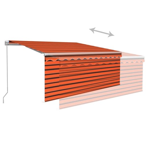 Gelenkarmmarkise Einziehbar Jalousie LED 3x2,5 m Orange Braun
