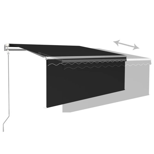 Gelenkarmmarkise Automatisch mit Jalousie 3,5x2,5 m Anthrazit