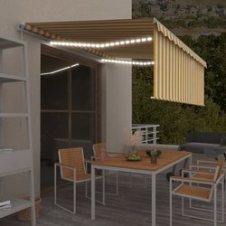 Gelenkarmmarkise Einziehbar mit Jalousie & LED 4x3m Gelb...