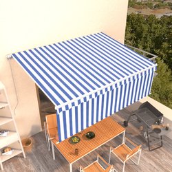 Gelenkarmmarkise Einziehbar mit Jalousie 4,5x3m Blau und...