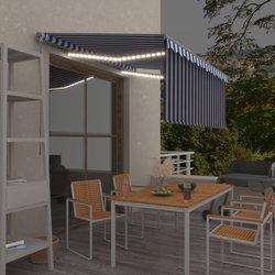 Gelenkarmmarkise Einziehbar mit Jalousie LED 3x2,5m Blau...