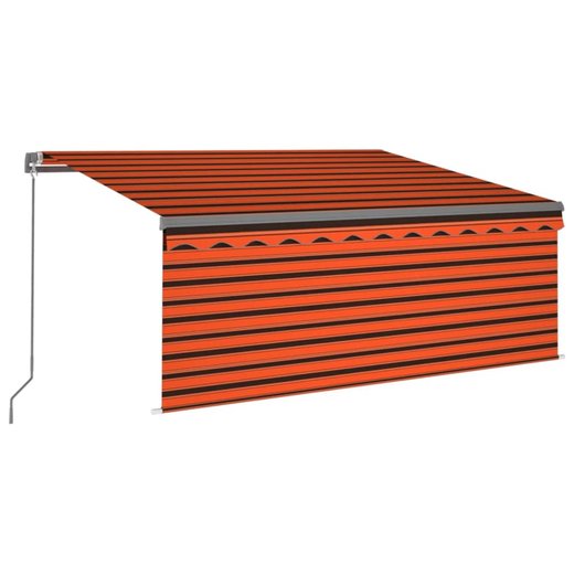 Gelenkarmmarkise Einziehbar Jalousie LED 3x2,5 m Orange Braun