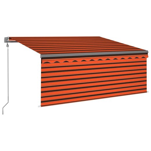 Markise Automatisch Jalousie LED Windsensor 3x2,5m Orange Braun