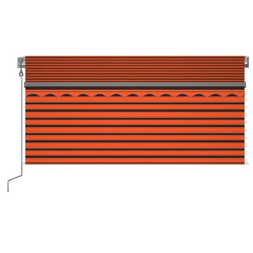 Markise Automatisch Jalousie LED Windsensor 3x2,5m Orange Braun