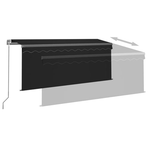 Gelenkarmmarkise Einziehbar mit Jalousie 3,5x2,5 m Anthrazit