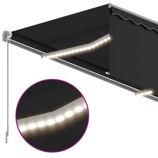Gelenkarmmarkise Einziehbar mit Jalousie LED 3,5x2,5m Anthrazit
