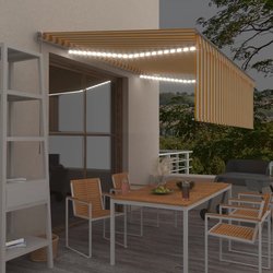 Gelenkarmmarkise Einziehbar mit Jalousie LED 4x3 m Gelb &...