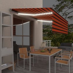 Gelenkarmmarkise Einziehbar mit Jalousie LED 4x3 m Orange...