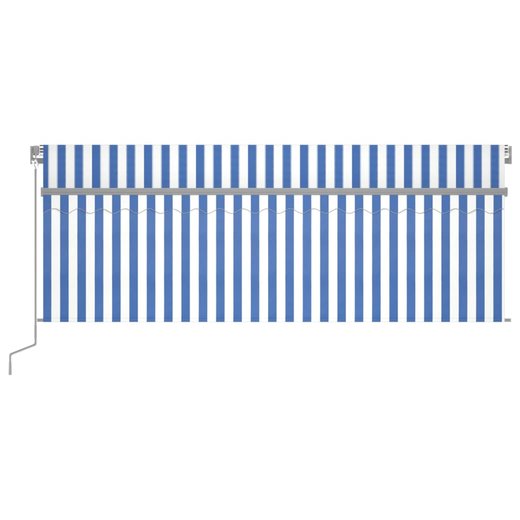 Gelenkarmmarkise Einziehbar mit Jalousie 4,5x3 m Blau und Wei