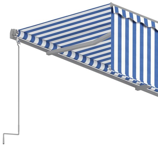 Gelenkarmmarkise Einziehbar mit Jalousie 4,5x3 m Blau und Wei