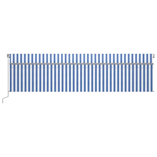 Gelenkarmmarkise Einziehbar mit Jalousie LED 6x3 m Blau & Wei