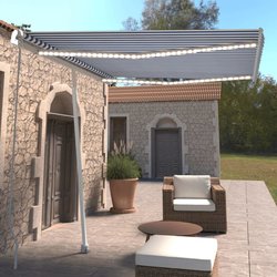 Gelenkarmmarkise Einziehbar mit LED 300x250 cm Blau Wei