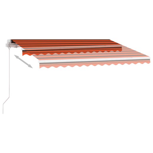 Gelenkarmmarkise Einziehbar mit LED 300x250 cm Orange und Braun