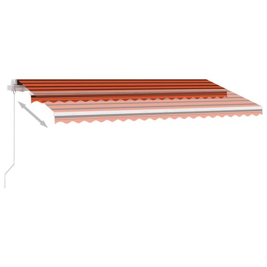 Gelenkarmmarkise Einziehbar mit LED 400x300 cm Orange und Braun