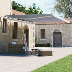 Standmarkise Einziehbar Handbetrieben 450x300 cm Blau/Wei