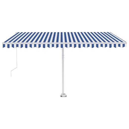Gelenkarmmarkise Einziehbar mit LED 450x300 cm Blau und Wei