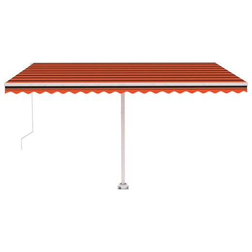 Gelenkarmmarkise Einziehbar mit LED 450x300 cm Orange und Braun