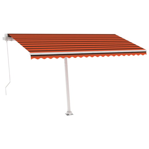 Gelenkarmmarkise Einziehbar mit LED 450x300 cm Orange und Braun