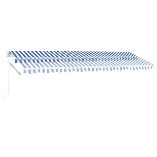Gelenkarmmarkise Einziehbar mit LED 500x300 cm Blau und Wei