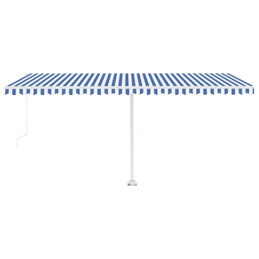 Gelenkarmmarkise Einziehbar mit LED 500x300 cm Blau und Wei