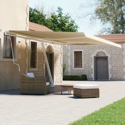 Standmarkise Einziehbar Handbetrieben 600x300 cm Cremewei