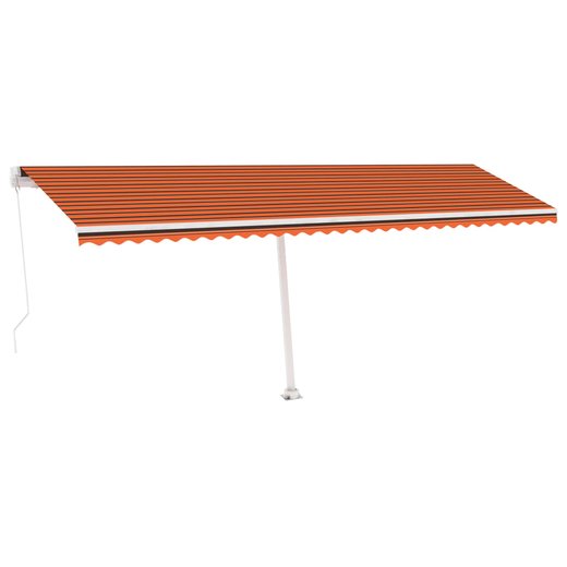 Gelenkarmmarkise Einziehbar mit LED 600x300 cm Orange und Braun