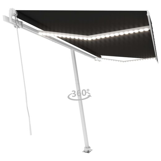 Gelenkarmmarkise Einziehbar mit LED 400x350 cm Anthrazit