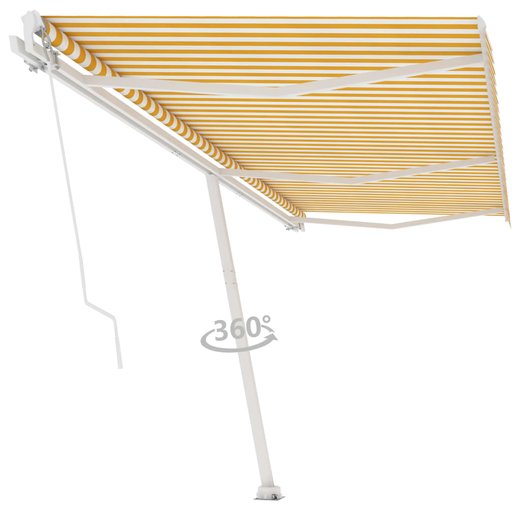 Standmarkise Einziehbar Handbetrieben 600x350 cm Gelb/Wei