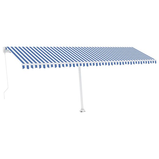 Gelenkarmmarkise Einziehbar mit LED 600x350 cm Blau und Wei