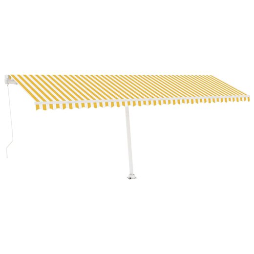 Gelenkarmmarkise Einziehbar mit LED 600x350 cm Gelb und Wei
