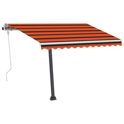 Gelenkarmmarkise Einziehbar mit LED 350x250 cm Orange und Braun