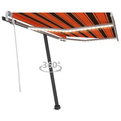 Gelenkarmmarkise Einziehbar mit LED 350x250 cm Orange und...
