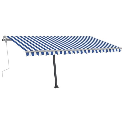 Standmarkise Einziehbar Handbetrieben 450x300 cm Blau/Wei