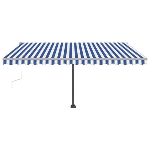 Standmarkise Einziehbar Handbetrieben 450x300 cm Blau/Wei