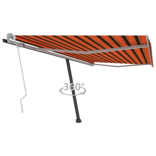 Standmarkise Einziehbar Handbetrieben 450x300 cm Orange/Braun