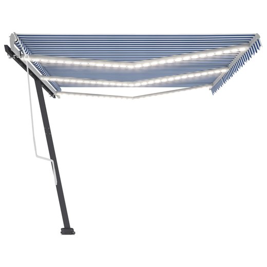 Gelenkarmmarkise Einziehbar mit LED 600x300 cm Blau und Wei