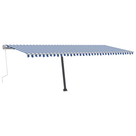 Gelenkarmmarkise Einziehbar mit LED 600x300 cm Blau und Wei