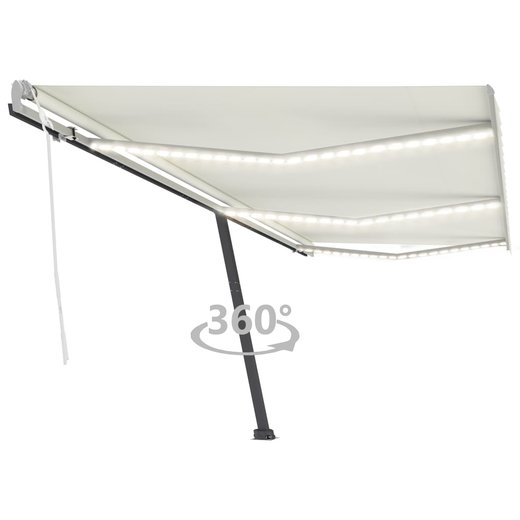 Gelenkarmmarkise Einziehbar mit LED 600x300 cm Creme