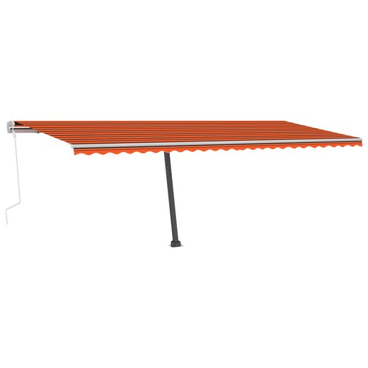 Gelenkarmmarkise Einziehbar mit LED 600x300 cm Orange und Braun