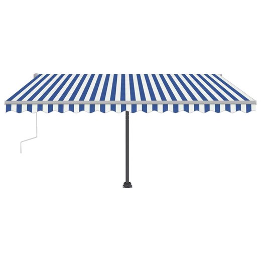 Standmarkise Einziehbar Handbetrieben 450x350 cm Blau/Wei