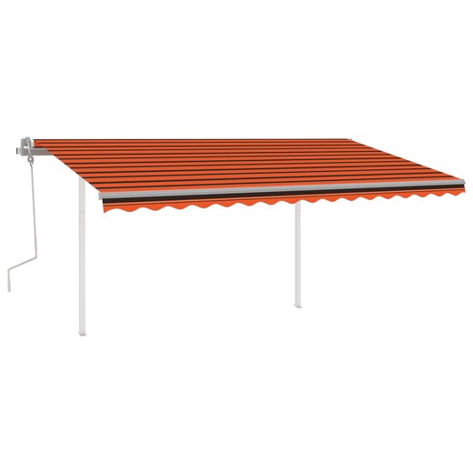 Gelenkarmmarkise Einziehbar mit LED 4,5x3 m Orange und Braun